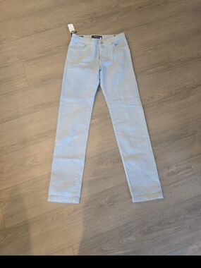 Kiton Slim Straight Jeans in Pale Blue